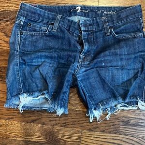 7 for all mankind denim shorts, size 28